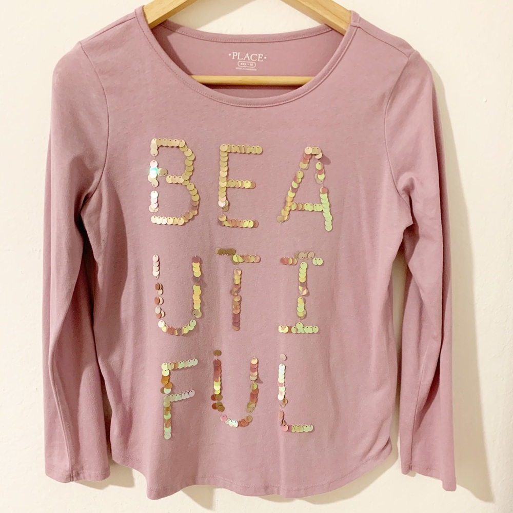 2x$10🎉Children’s Place Pink Graphic Long Sleeve16